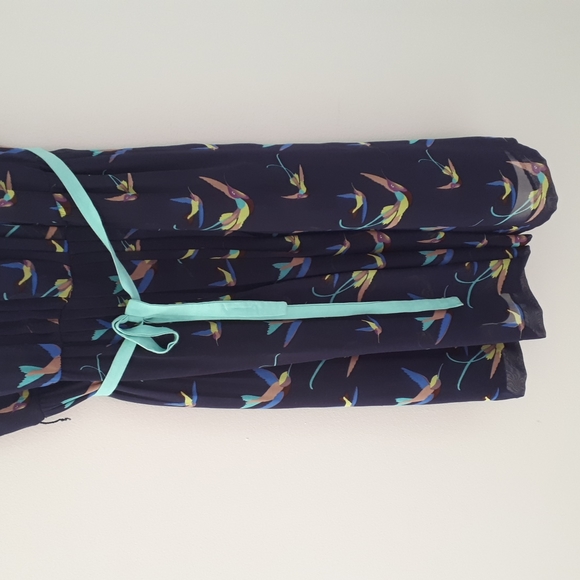 Zara dress bird print with contrast collar - Picture 3 of 9